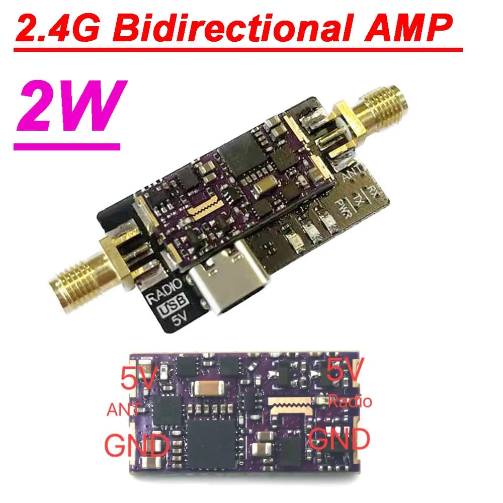 GSM2624 2.4G RF Amplificatore di Potenza 2W Bi-direzionale Segnale Amplificazione Modulo Booster Router WiFi Zigbee Ricevitore Trasmettitore
