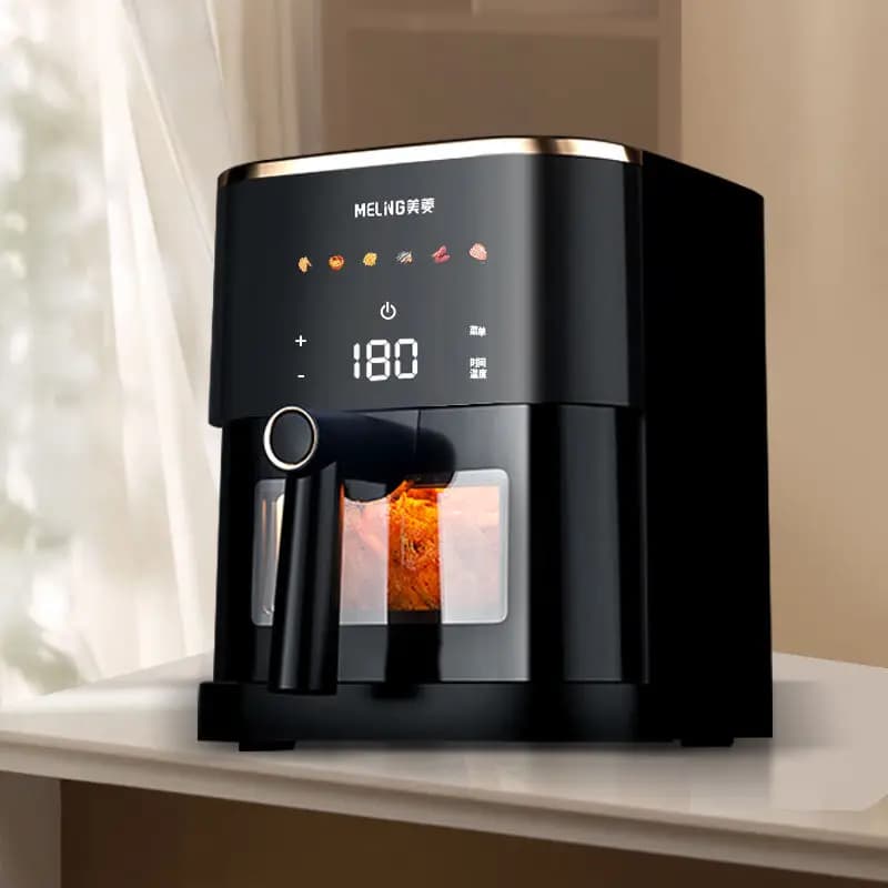 Visual air fryer household no-flip 3D even baking smart light oil electric fryer household multifunctional