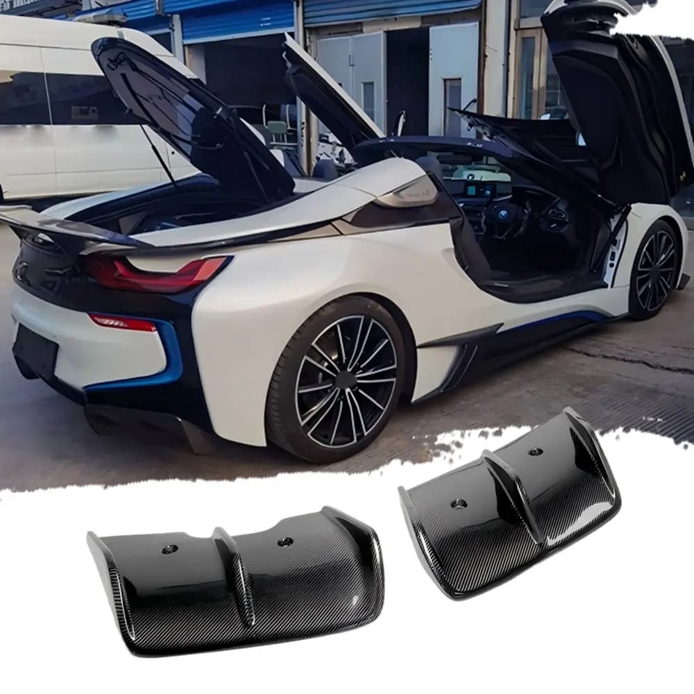 Real Carbon Fiber Car Rear Diffuser Bumper Lip Spoiler Body kit for BMW I8 2015-2021