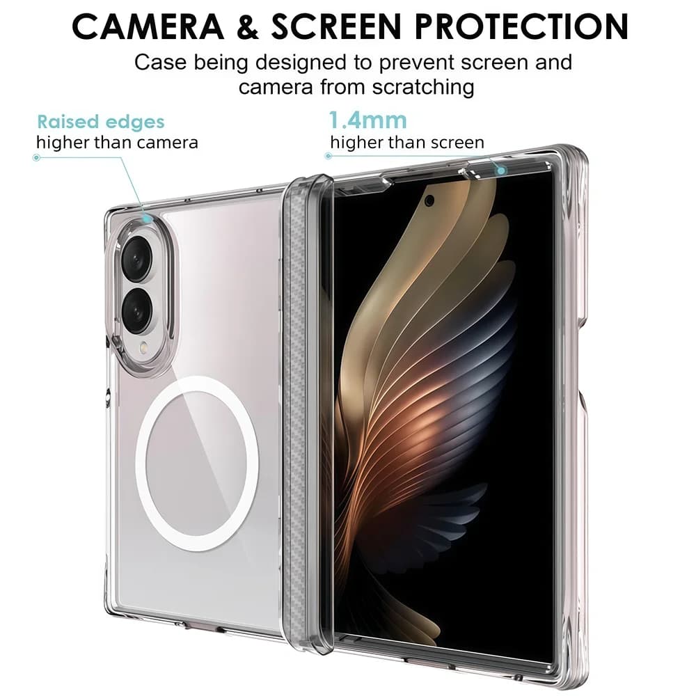 Luxury Clear Shockproof Magnetic Wireless Charging Case For Samsung Z Fold 8 Ultra ZFold8 Wide Folding Magsafe Protect Cover