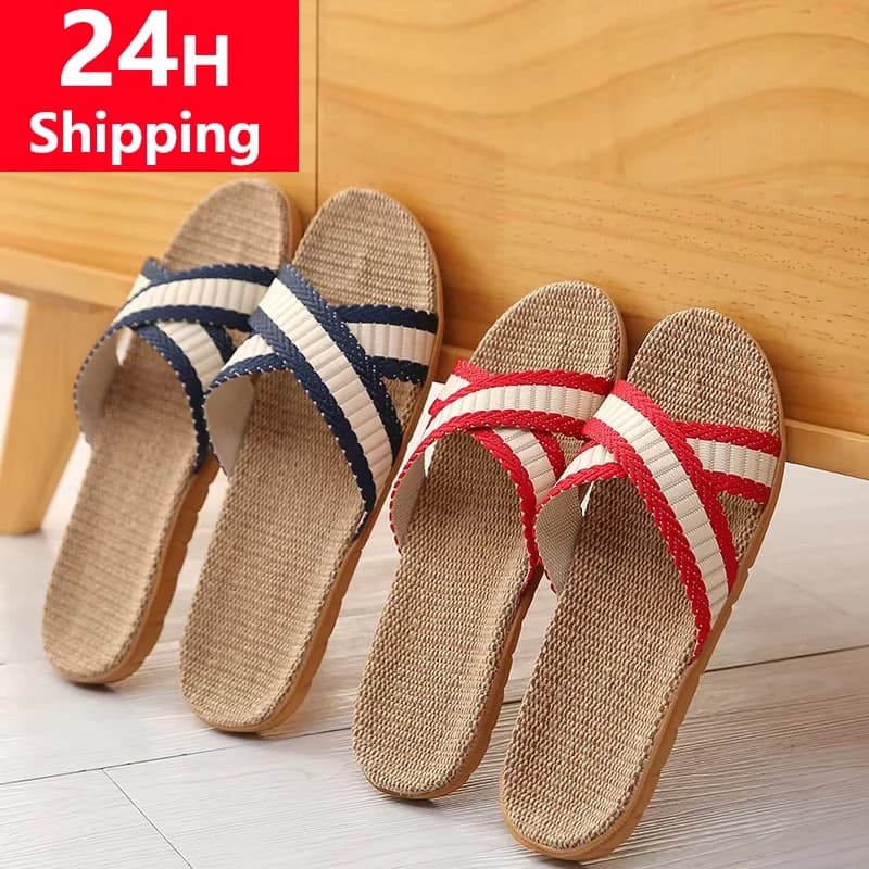 New Indoor Home Slippers Lightweight Women Slippers Antislip Bedroom Slippers Soft Bottom Couple Slippers Flat Sandals Slides