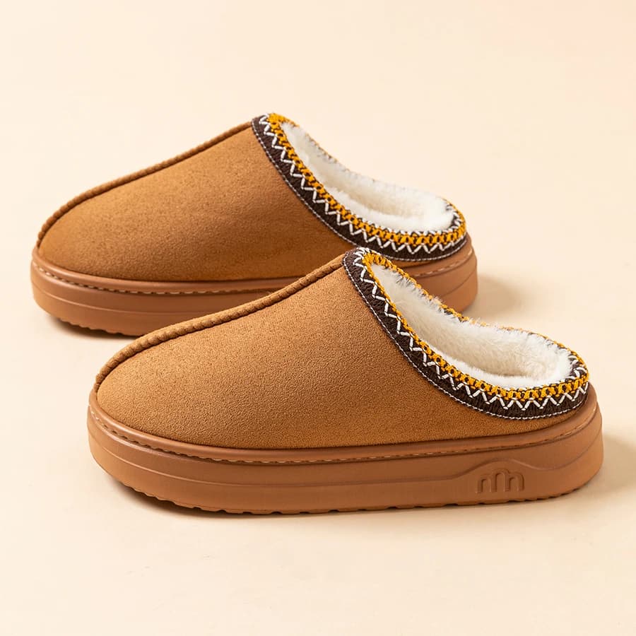 Pantofole da donna alla moda inverno esterno interno pelliccia calda cotone traspirante antiscivolo comodi stivali da uomo scarpe basse coppia