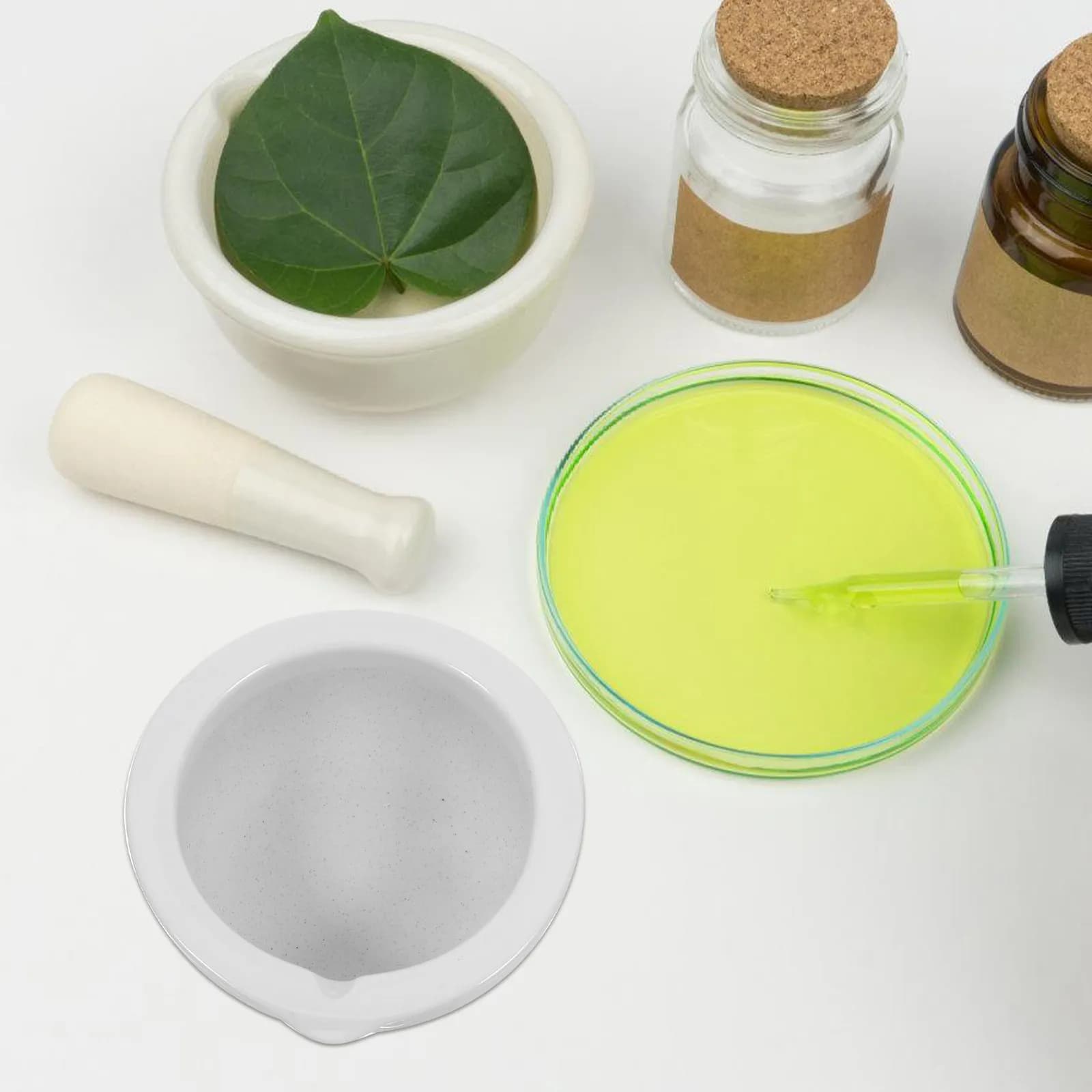 Set di Mortaio e Pestello in Ceramica, Ciotole di Precisione per Macinare Medicinali, Spezie, Aglio, Uso Domestico e in Cucina