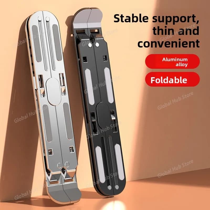 Supporto per laptop Desktop con aumento di altezza Supporto portatile pieghevole Tablet in lega di alluminio Uso portatile per ufficio