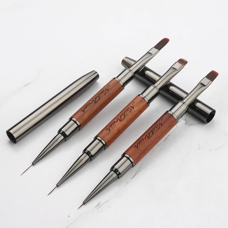 Penna per fototerapia con colla per unghie a doppia estremità Pennello per gel UV Penna per pittura per unghie acrilica Pennello per fodera Pennello per estensione Gel Pennelli per manicure Strumento