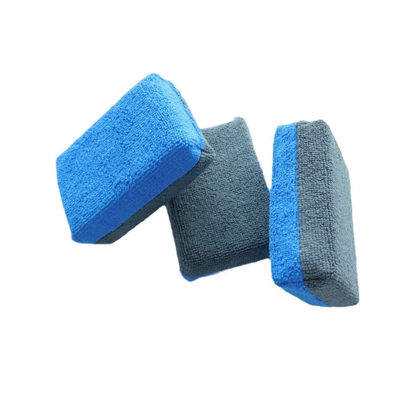 Applicatore in microfibra con rivestimento nano ceramico bicolore 12 * 8 * 4 cm per ceratura auto 48 pezzi / pacco