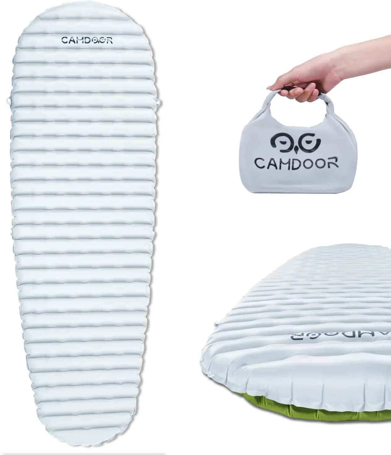 Self-inflatable mattress with inflatable sack, lightweight camping mattress for excursions and trips