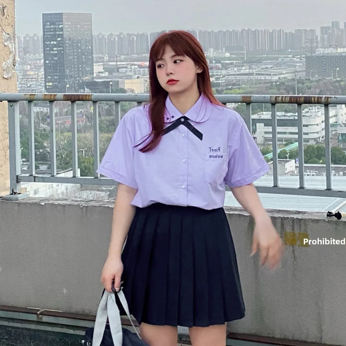 Original Thai Style Doll Collar Shirt And Short Skirt Slimming School Uniform Set for plus Size Women Sweet Japanese Style Co...