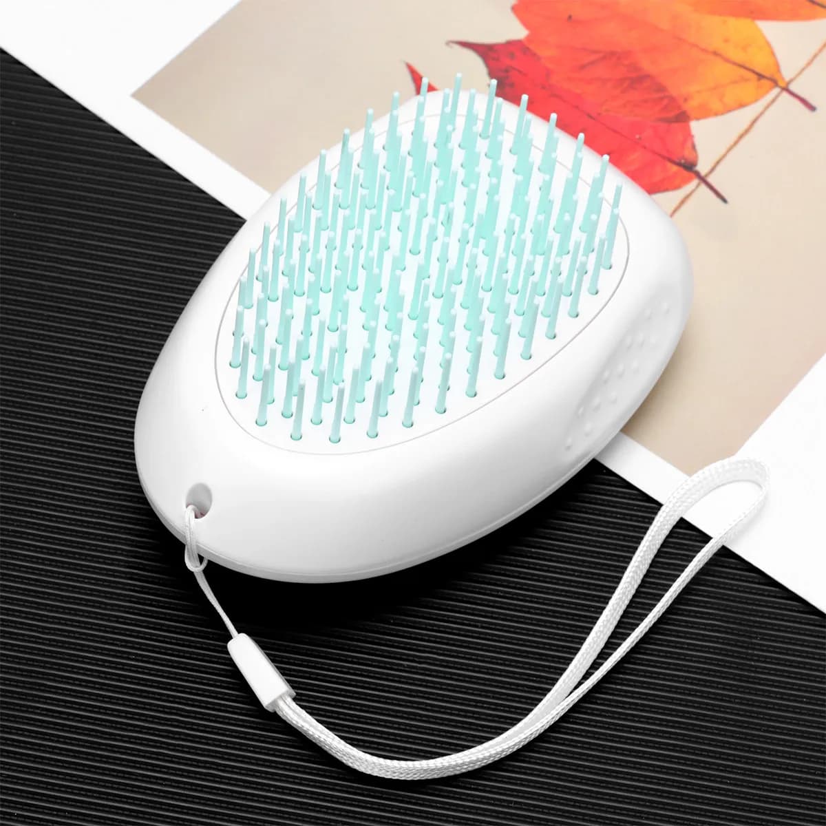 ABS Pet Dog Comb Hair Brush Cat Comb Brush Green Hanging Lanyard Dirt Remover Clean Detangle Grooming Tool Comfortable Grip