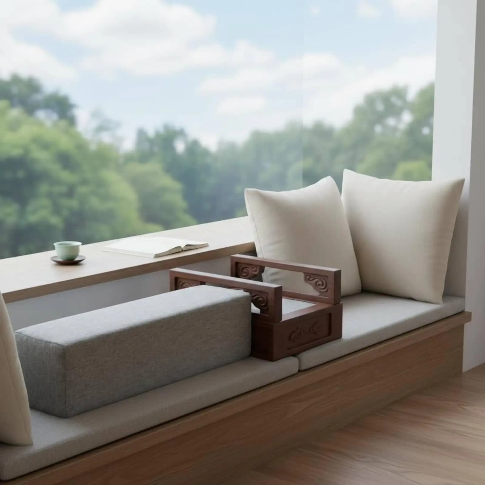 Square Sofa Pillow Modern Armrest Bolster Supportive Cushion for Living Room or Bedroom Decor