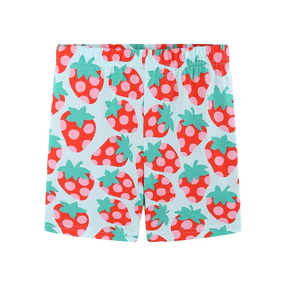 Nuovi Pantaloncini alla Moda per Bambine con Stampa Fragola, Abbigliamento per Bambini, Graziosi Pantaloni per Bambine
