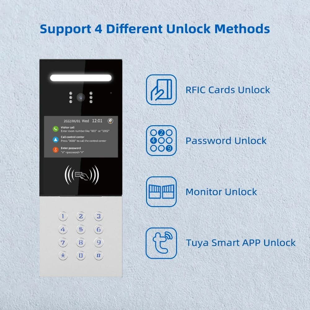 Golden Security Tuya APP Supported Smart Home Intercom System Smart Video Doorbell Machine For Apartment Usage