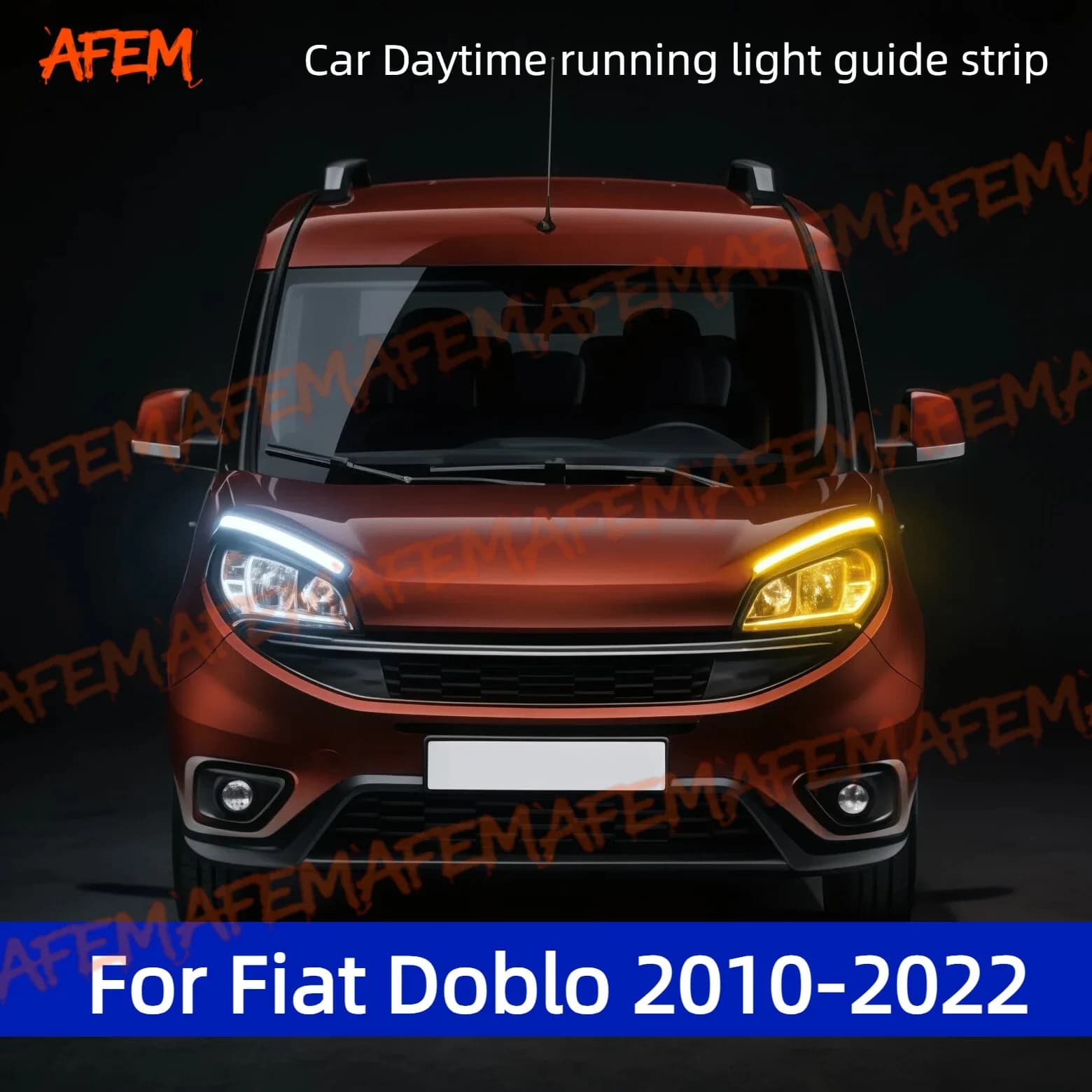 For Fiat Doblo 2010-2022 Daytime Running Light Guide Strip Auto LED DRL Daytime Running light Flexible Decorative Ambient Lamp