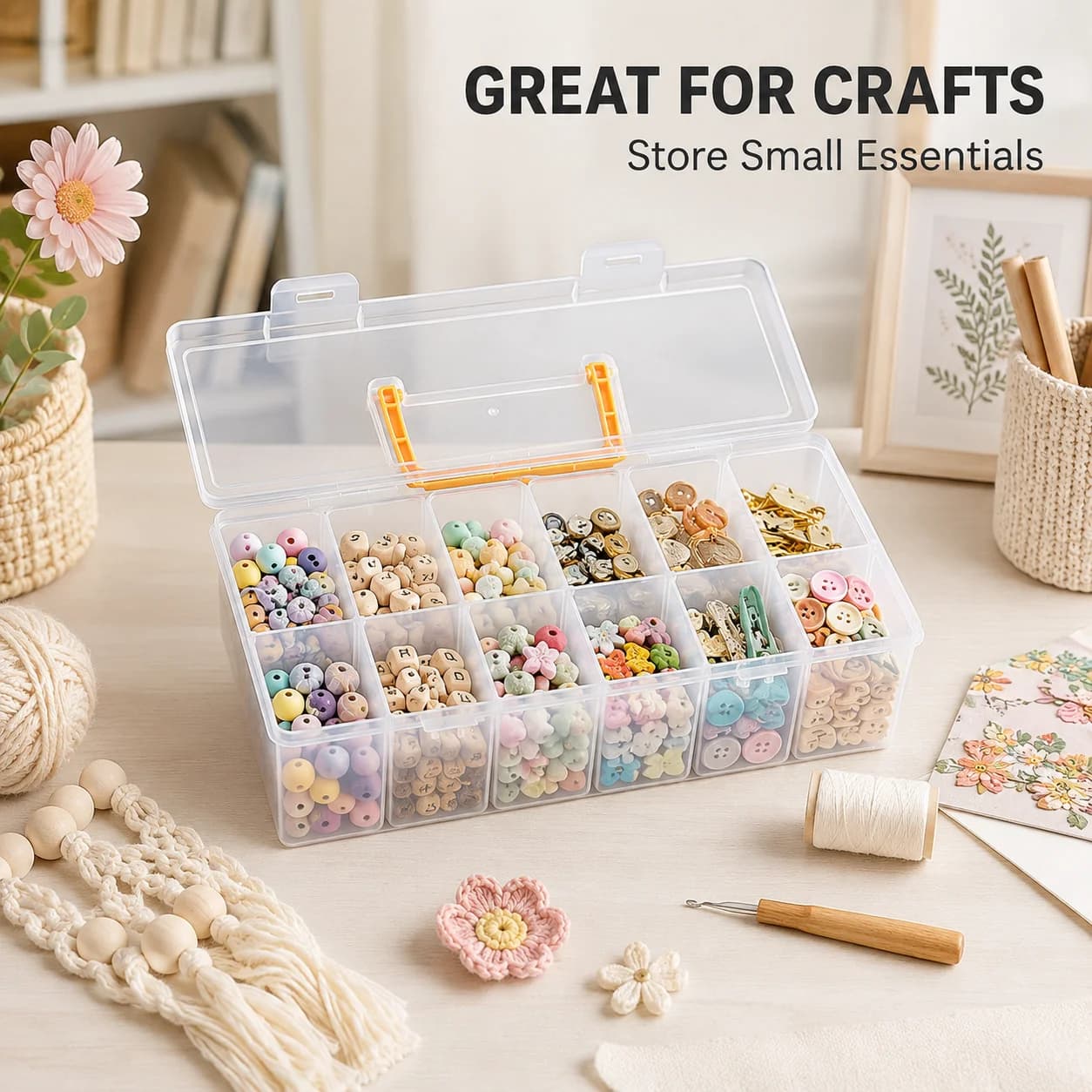 Multi Functional Hardware Tool Box Transparent Portable Storage Organizer for DIY Enthusiast Homeowner Mechanic Wrench Screw