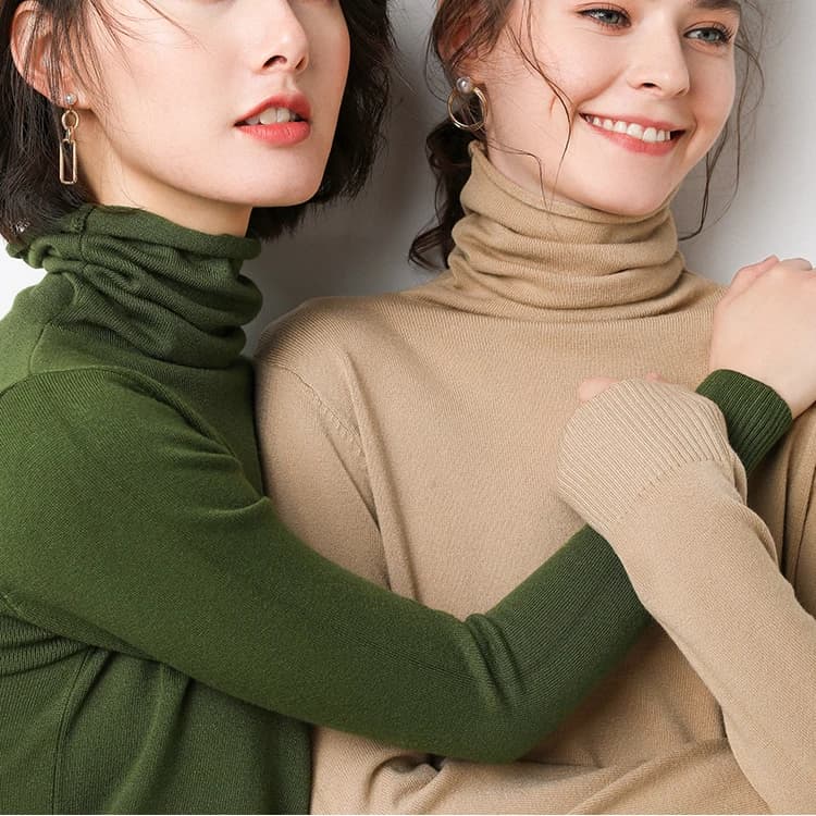 2026 Maglione da donna Femme Autunno Maglione a collo alto Rosa Materiale morbido Donna Maglione bianco maglione Pullover Tricot Pull Femme