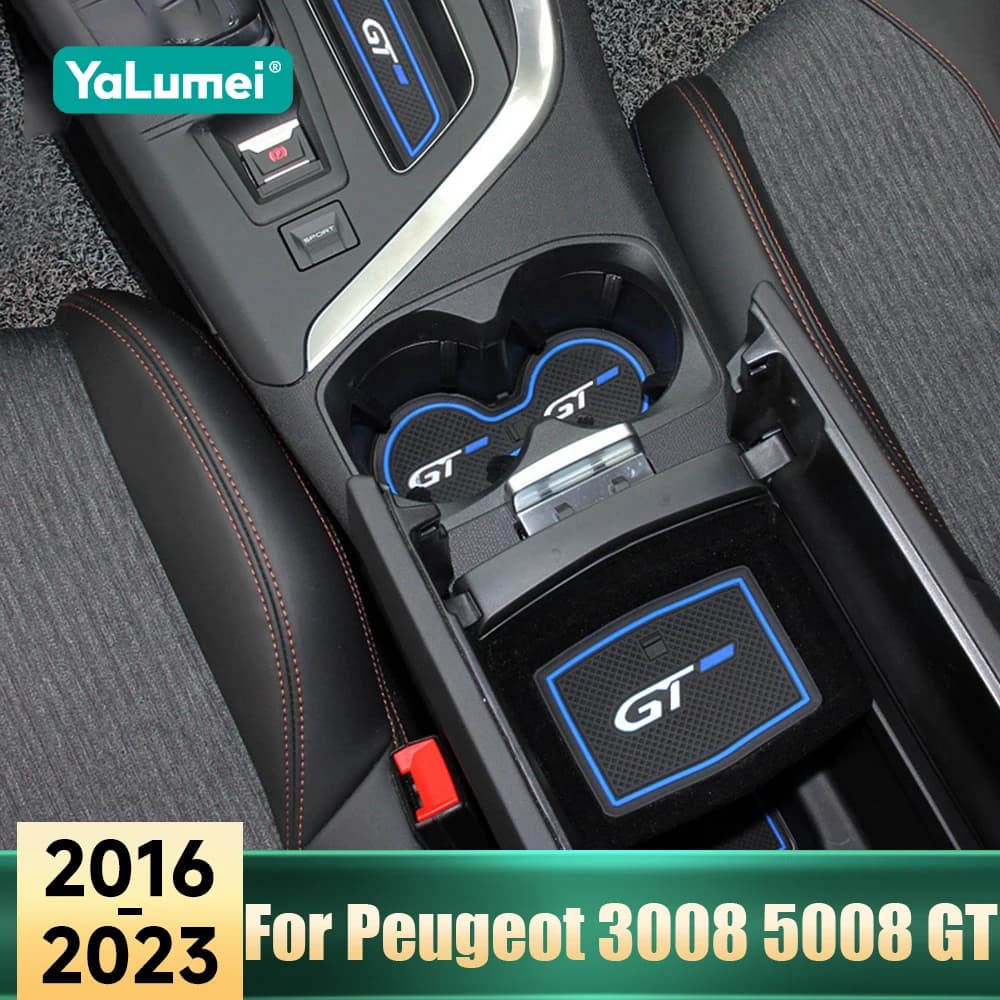 Tappetini Antiscivolo per Fessure delle Portiere Auto, Compatibili con Peugeot 3008 5008 GT Hybrid 2016-2023