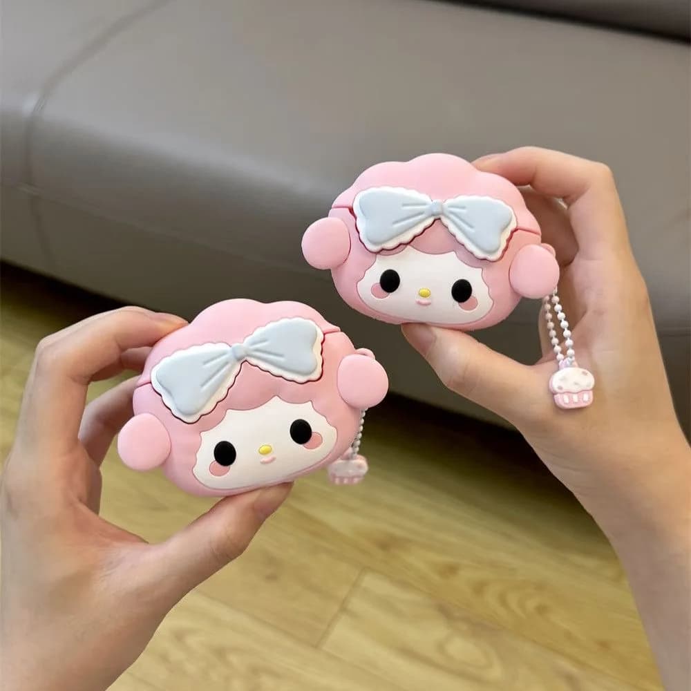 Protective Case Pink Carina Melody for AirPods Pro 3, Carton Animated Case for AirPods Pro 2, AirPods 4, 3, 2, 1 with Keyring