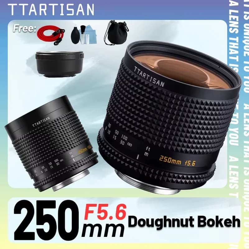 TTArtisan 250mm F5.6 Full-Frame Reflex Lens Donut Bokeh Manual Telephoto MF Lens for M42 Mount Adapt Sony E Nikon Z Canon R EF L