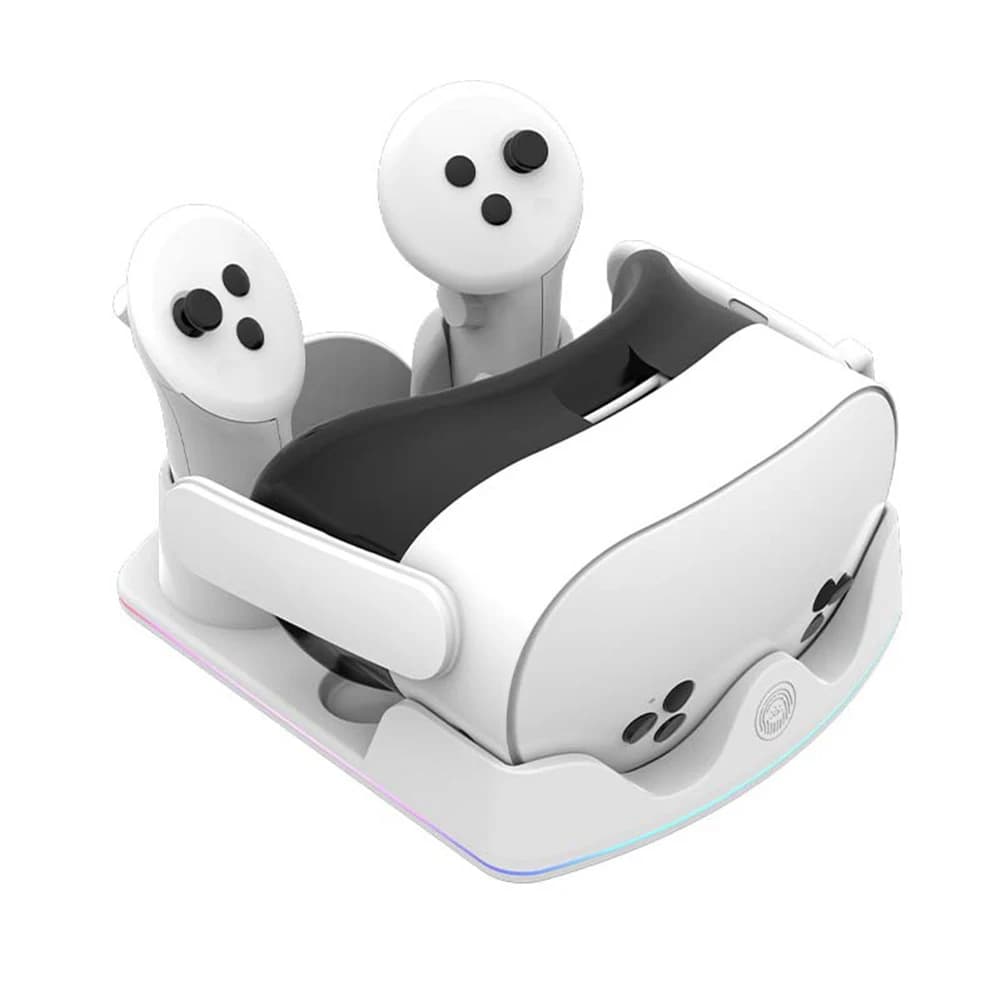 Supporto di ricarica per luce RGB per cuffie Meta Quest 3S/3/2 VR Docking station portatili di ricarica rapida per accessori Meta 3S VR