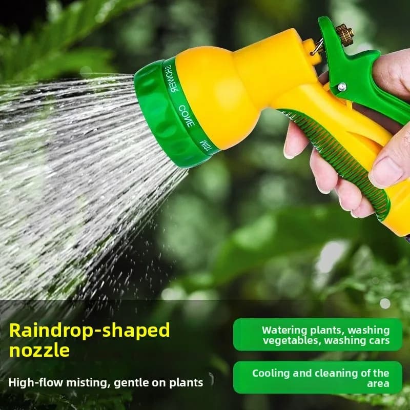 Pistola a spruzzo girevole per irrigazione, tubo flessibile da giardino, irrigatore per lavaggio auto, T-shirt creativa da donna, moda estiva a maniche corte