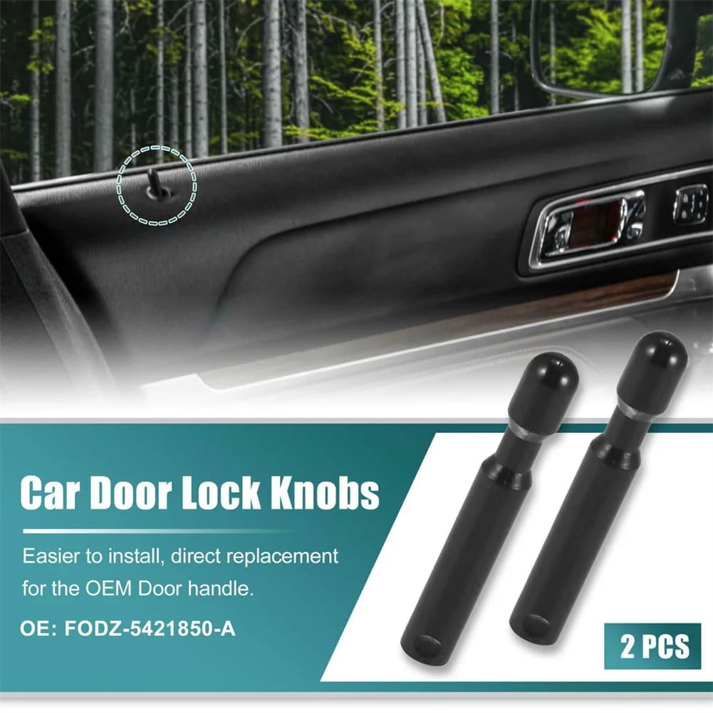 Accessori Auto: Maniglia a Perno per Serratura Porta, 2 Pezzi, Nera, Lato Sinistro, in Plastica, Attrezzature per Maniglia a Perno per Serratura Porta Destra