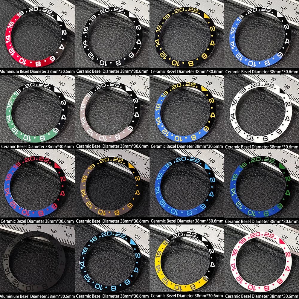 38mm * 30.6mm Bezel for Ceramic/Aluminum Watch Ring Bevelled Luminous GMT Bezel Watch Spare Parts Accessories