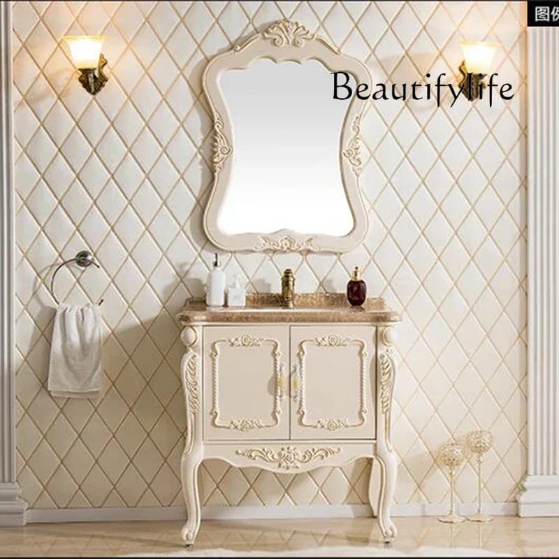 JB Armadietto da bagno di lusso per la casa Specchio portaoggetti Mobile Bagno Mobili Moderni da pavimento Armadi da bagno Cassetti Porte