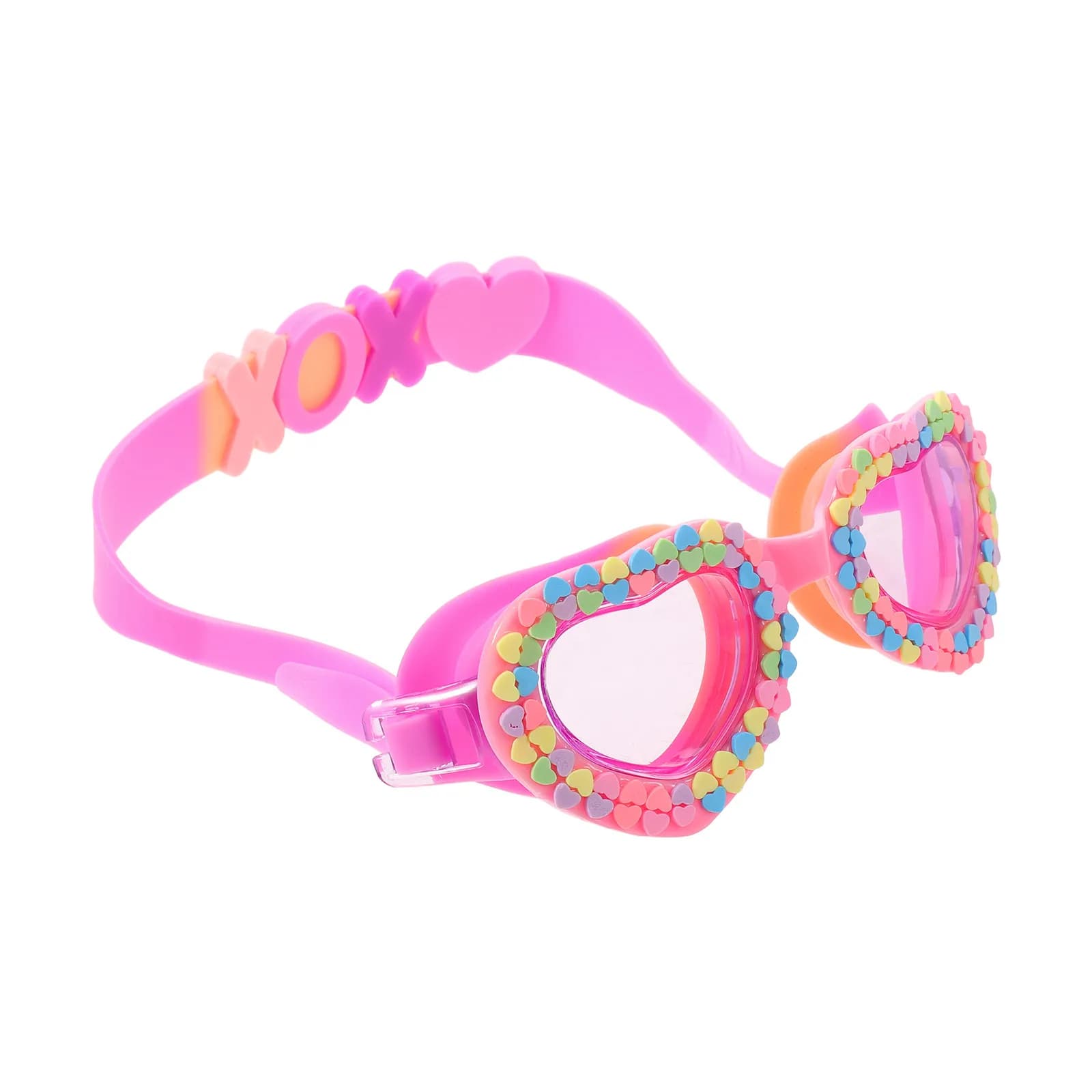 Kids Anti-Fog Swim Goggles Heart Shape Rainbow Patch Waterproof Clear Vision Swimming Glasses for Youth Swim Goggles