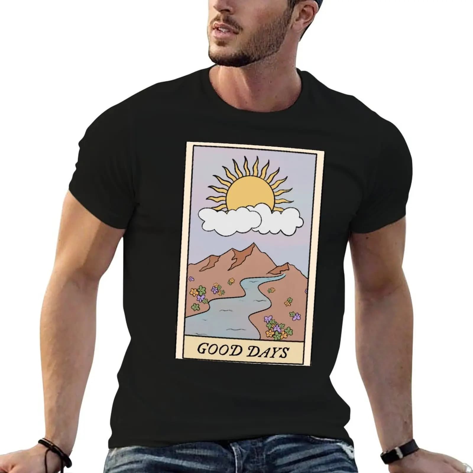 T-shirt Good Days SZA Tarot Card, t-shirt essenziale, t-shirt da uomo, t-shirt grafiche divertenti da uomo, confezione di t-shirt bianche