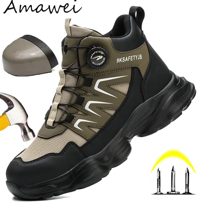 Scarpe da lavoro da uomo Stivali resistenti in acciaio antiforatura anti-sfondamento Scarpe antinfortunistiche leggere antiscivolo Scarpe comode da uomo 40-46