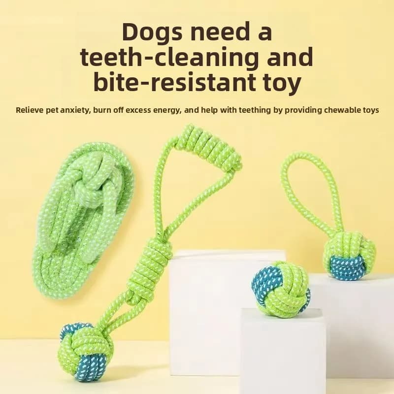 Corda giocattolo per cani resistente, corda per la dentizione, palla annodata, corda da mordere per cuccioli, corda divertente per il tiro alla fune per Labrador e Golden Retriever