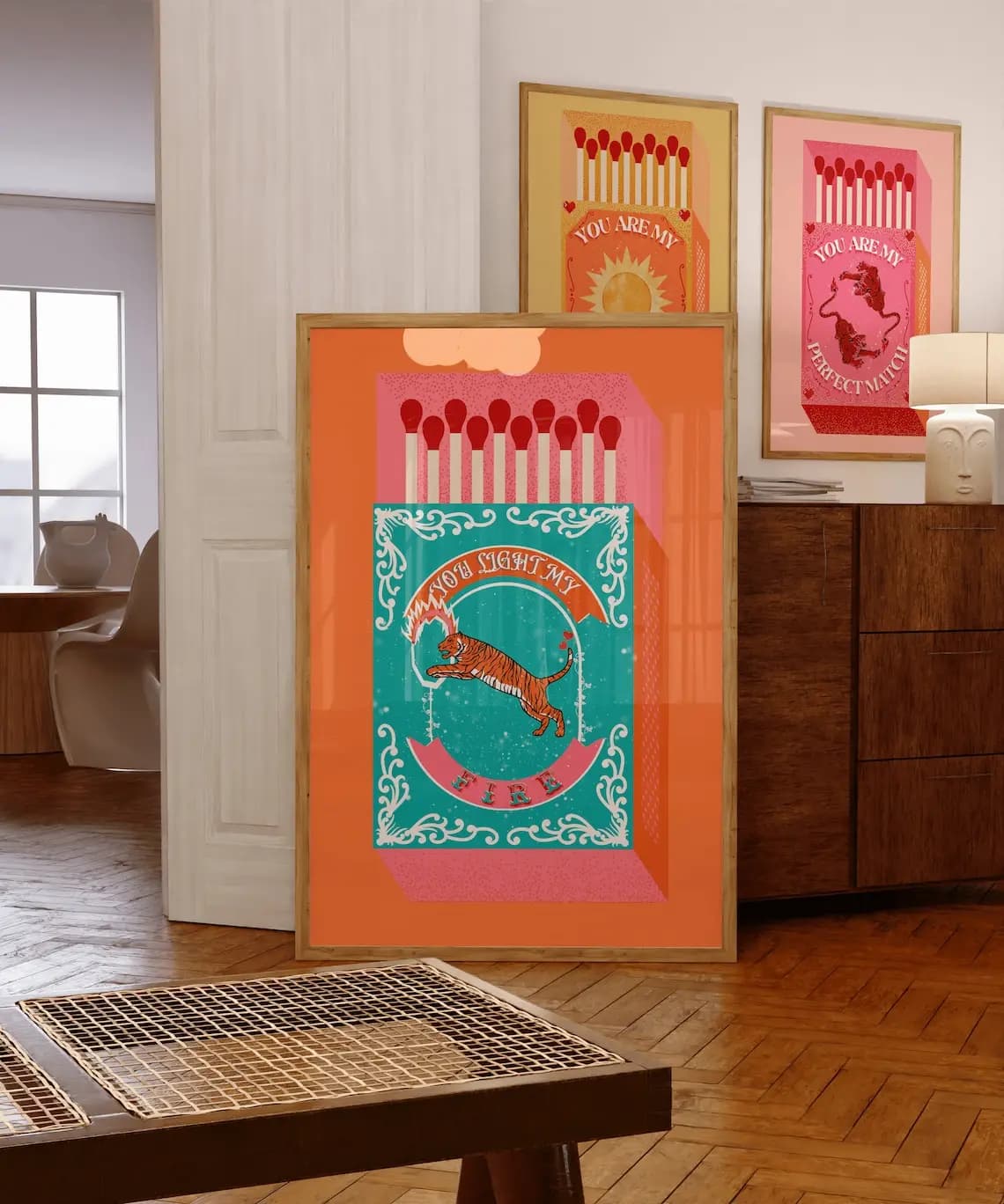 You Light My Fire Orange Matchbox Wall Art Prints Canvas Painting Poster Picture For Living Kitchen Room Home Decor