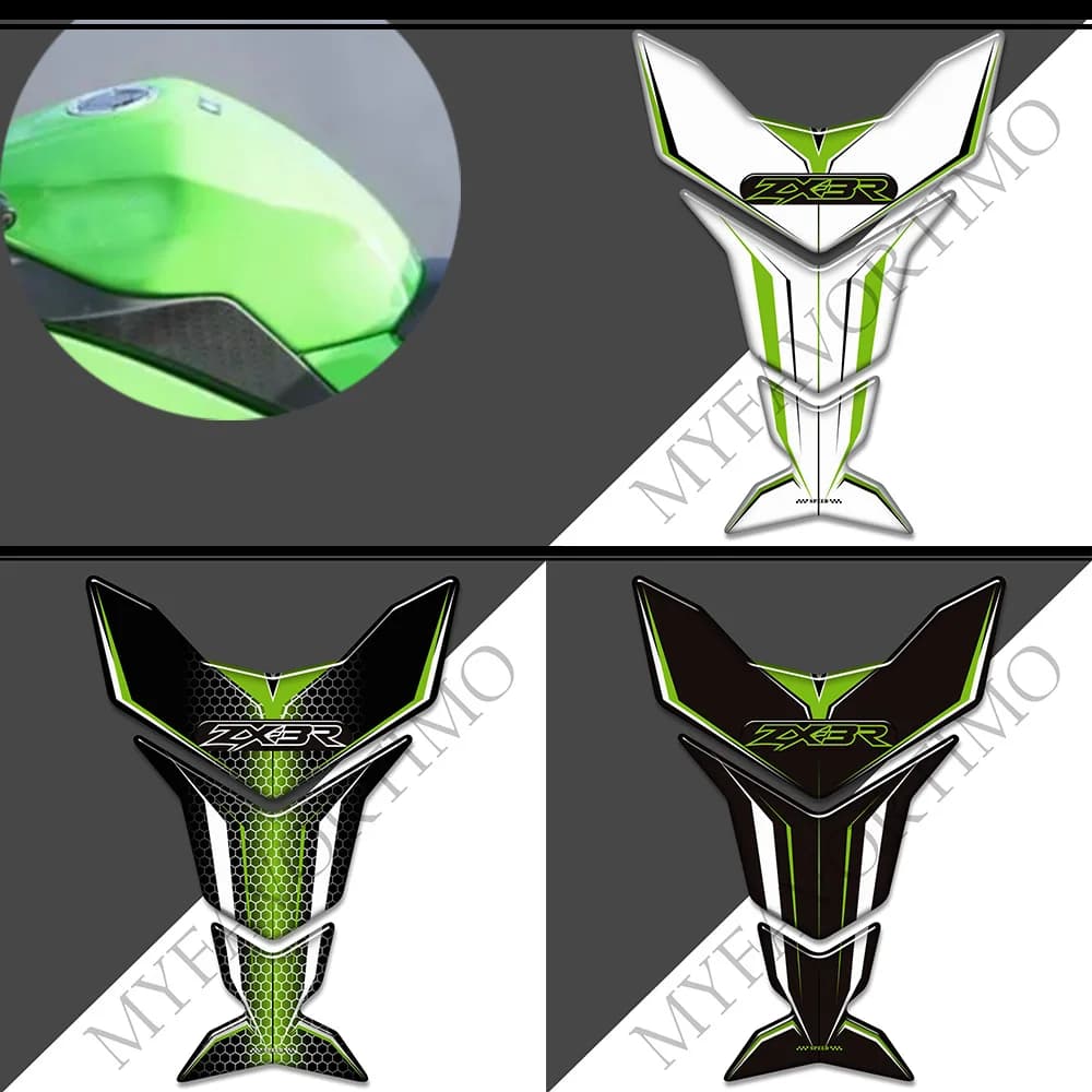 Moto Per Kawasaki Ninja ZX-3R ZX3R Corpo Serbatoio Carburante Grip Kit Protezione Decorativa Personalizzata Adesivi 3D