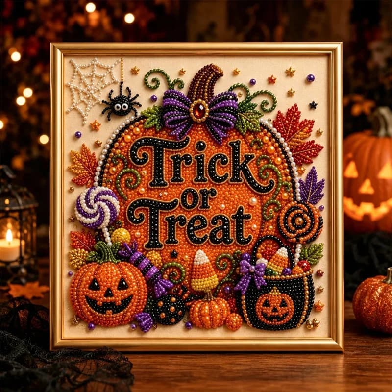 Halloween Hanging Ornament Kit DIY Diamond Painting Pumpkin Wall Decor Art Bedroom Outdoor Handmade Craft Home Decoration Gift