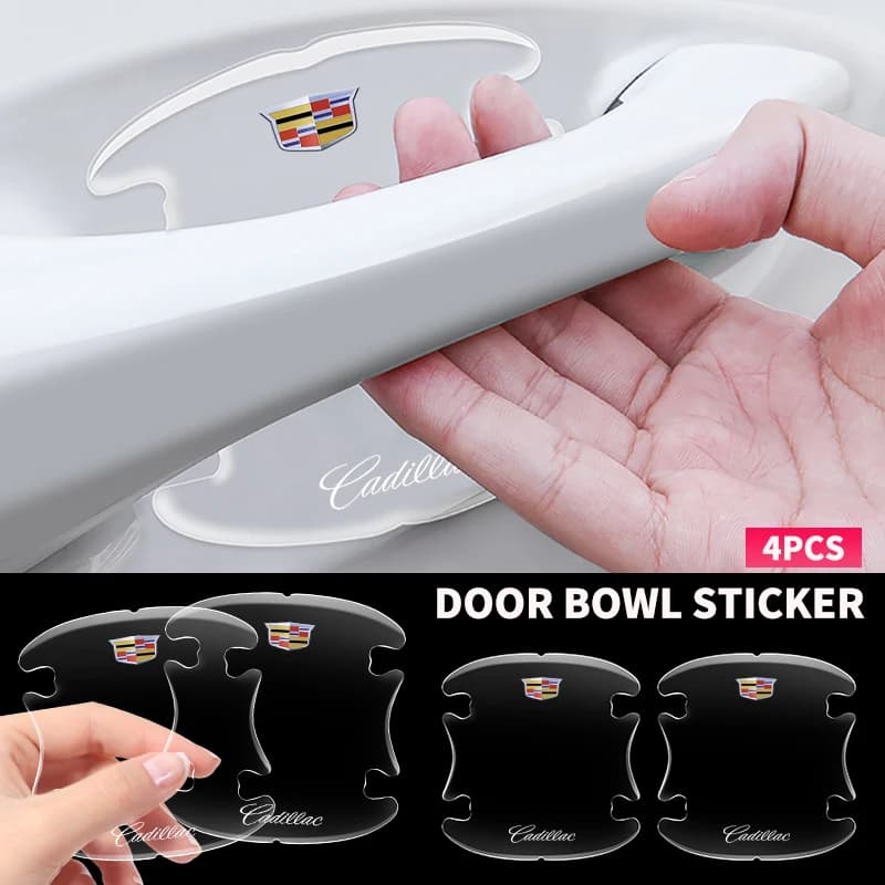 4Pcs Transparent Car Door Handle Bowl Protector Film Anti-Scratch Sticker For Cadillac XT4 XT6 CTS DTS STS XTS ATS BLS SLS CT5