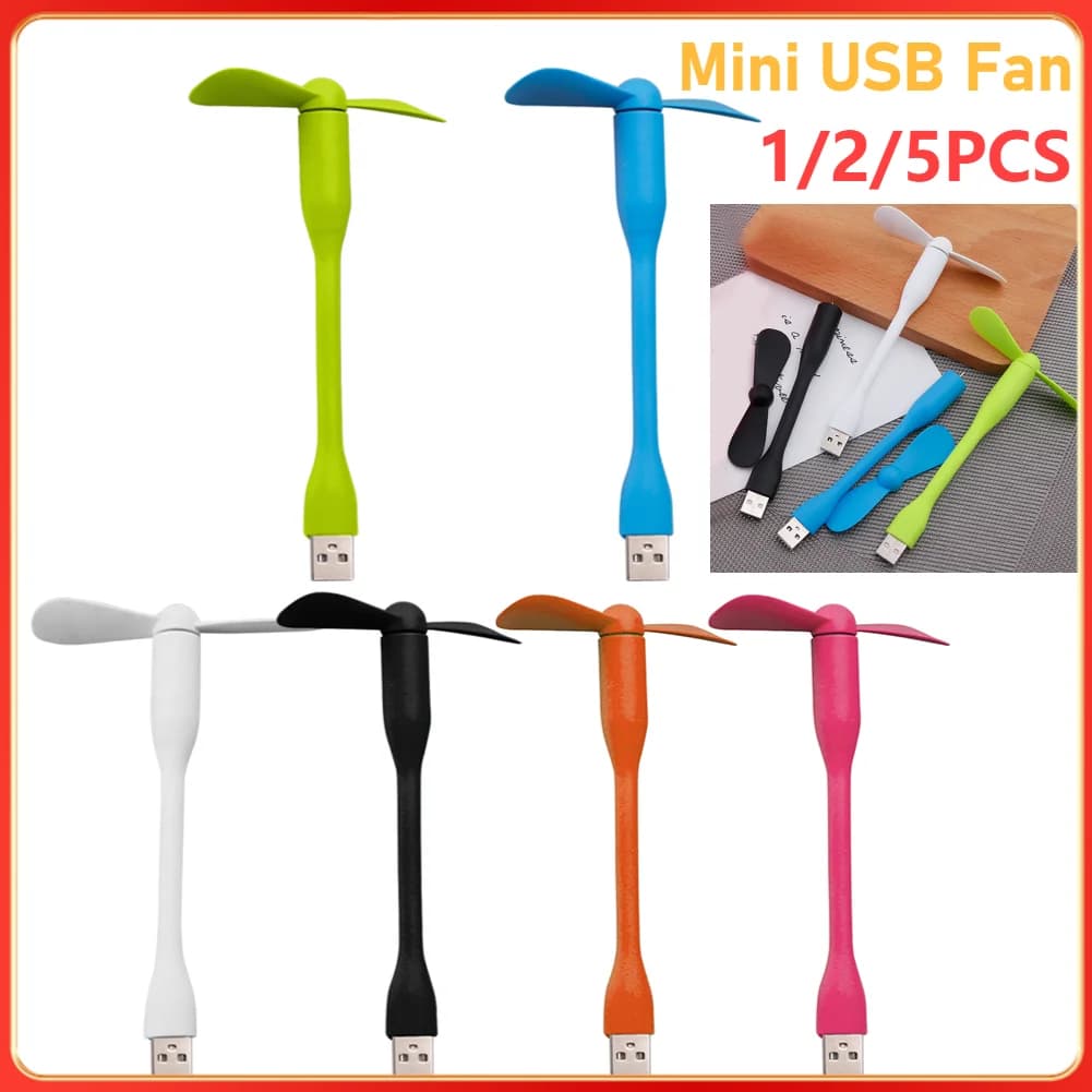 Mini USB Fan Flexible Bendable Fan For Power Bank Laptop PC AC Charger Portable Hand Cooling Fan For Computer Summer Gadget