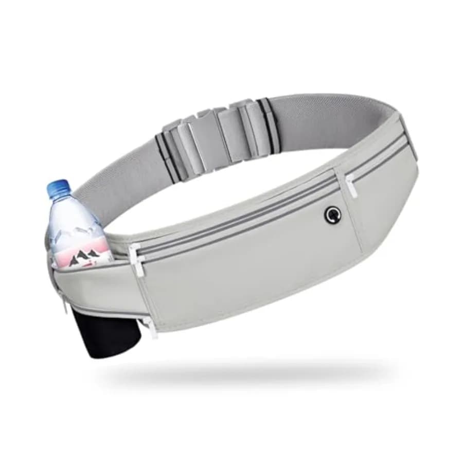 Cintura da Corsa Sottile per Uomo e Donna, Marsupio Porta Telefono, Porta Soldi, Accessori per la Corsa, con 3 Tasche