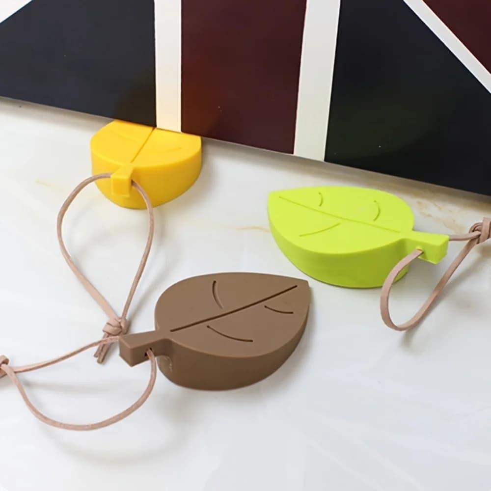 Fermaporta in Silicone a Forma di Foglia, Design Cartoonesco, Adatto per Decorazione Domestica e Sicurezza, Fermaporta Anti-Pizzicamento