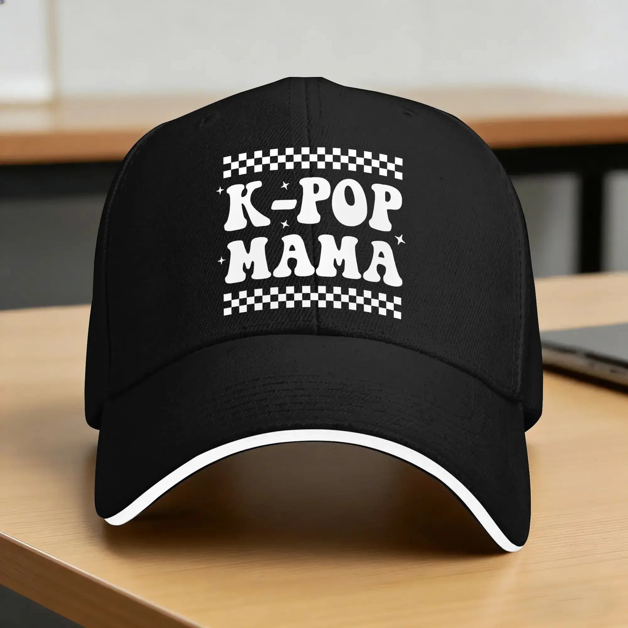 K Pop Mama Cute Funny K Pop Music Drama Korean Mom Casual Baseball Cap Running Hippie Trucker Hat Summer Sunscreen Caps