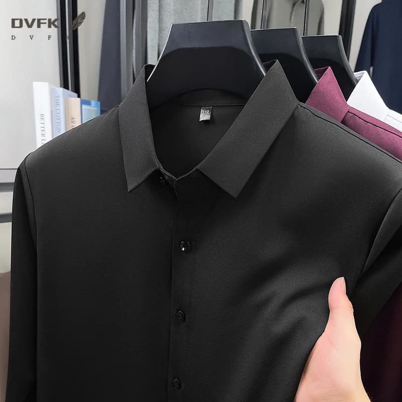 Men's Formal Button Down Long Sleeve Shirt Smooth Breathable Fabric Office Wear Tops For Business Meetings And Daily Life
