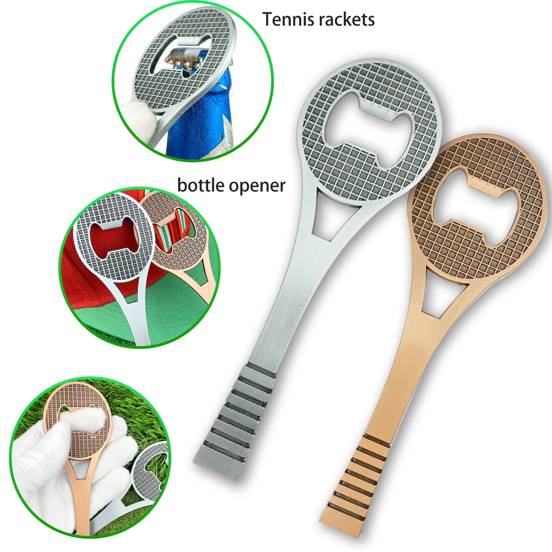100 Pz/lotto Creativo Apri Bottiglie Da Tennis In Lega di Zinco Racchetta Apri di Birra Strumento Ristorante Bar Decorazione Apri Gadget da cucina