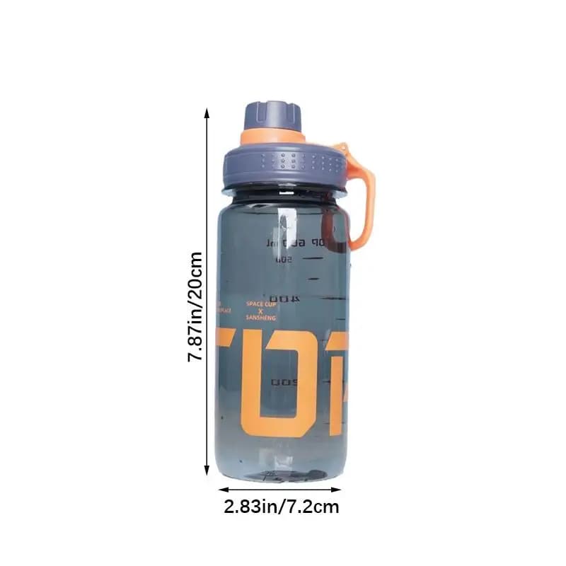 [SP] Bottiglia d'acqua da 0,6 litri in plastica trasparente per palestra, fitness, con maniglia, per campeggio all'aperto, arrampicata, escursionismo, bottiglia sportiva