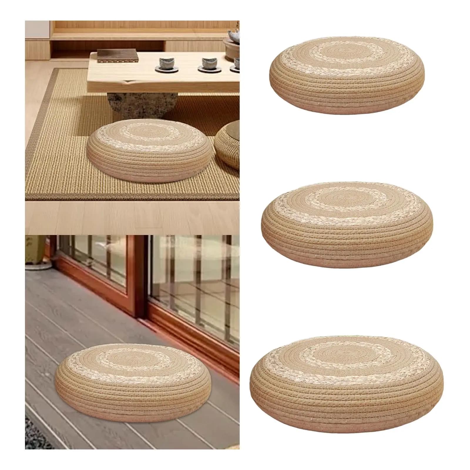 Floor cushion Tatami Floor cushion Round seat pad padded for balcony bedroom patio yoga