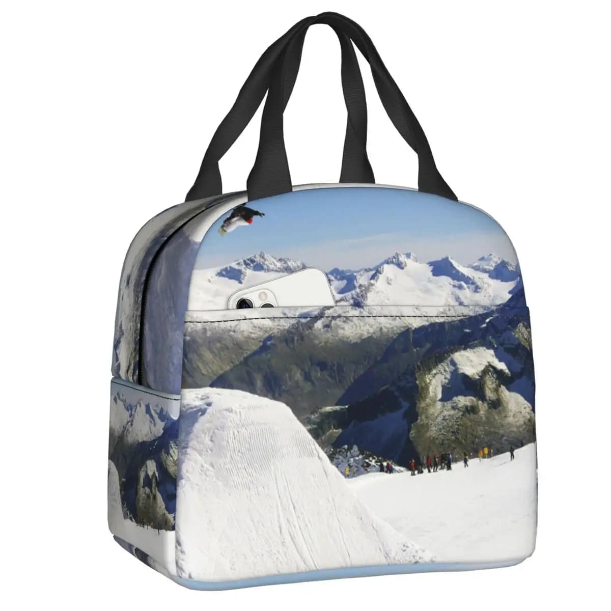 Borsa termica personalizzata Burtones Mountain Arrow per snowboard, borsa termica per il pranzo da donna, contenitori termici isolati per adulti e per l'ufficio