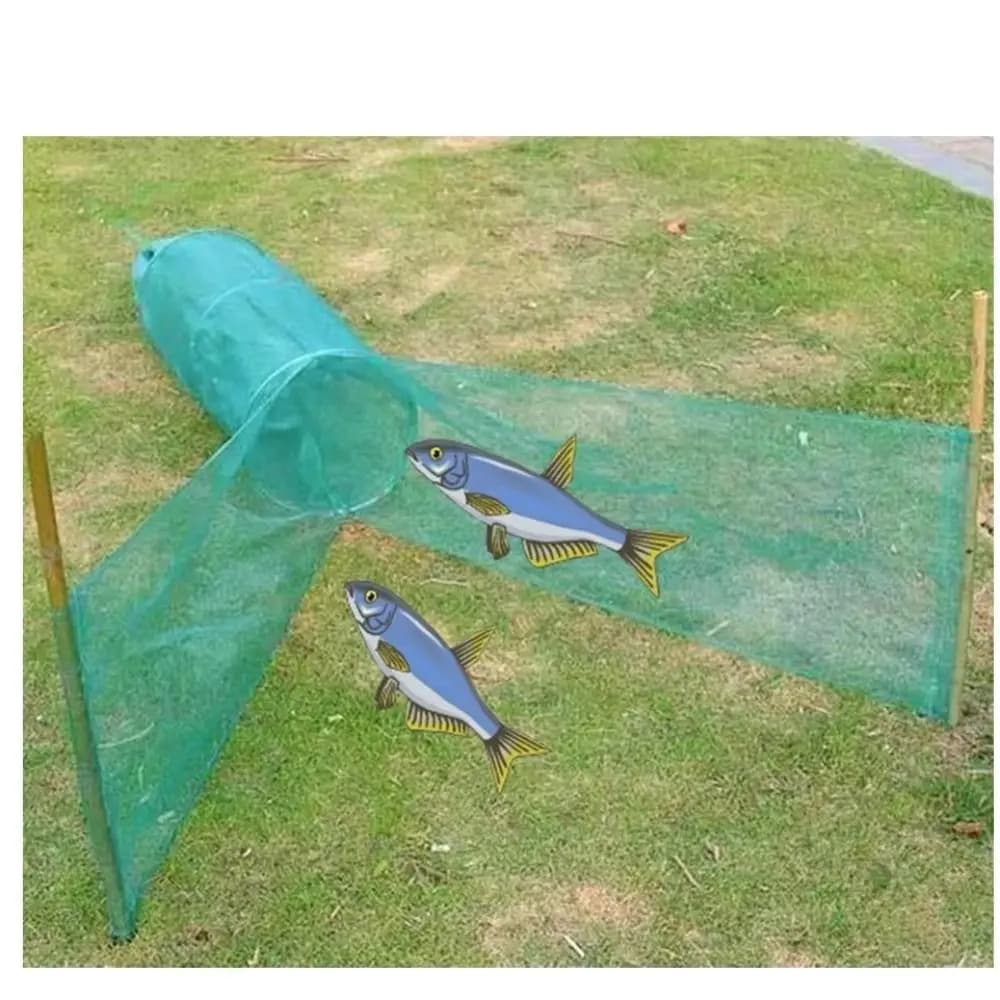 Fishing Gear Foldable Design Fishing Trap Net Iron Chain Minnow Fish Fish Network 4 Size Foam Float Fishing Cage Fish Trapping