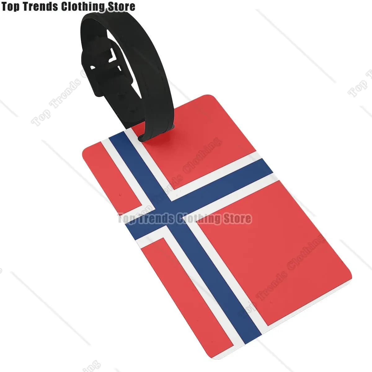 Bandiera norvegese Etichette per bagagli Accessori per valigie Viaggio PVC Carino Bagagli Etichetta d'imbarco Porta etichette portatile ID Nome Indirizzo