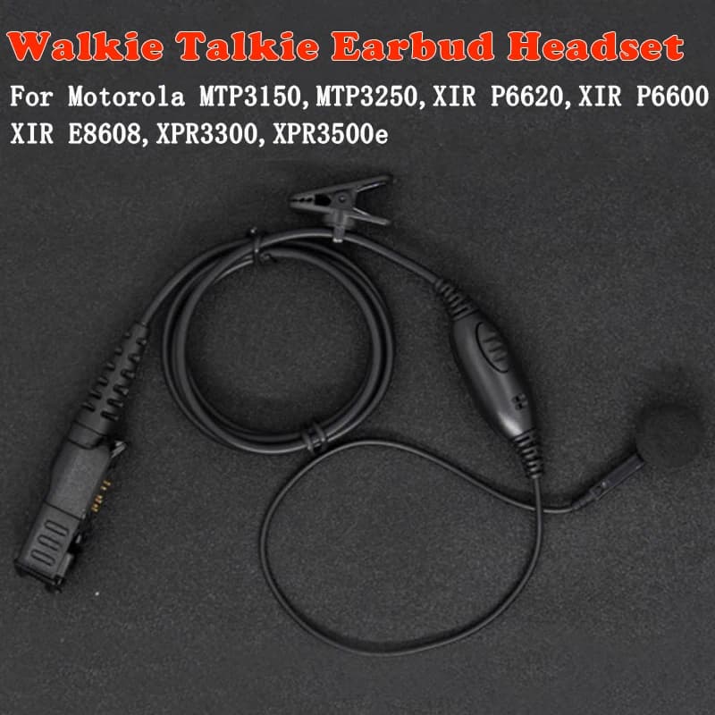 Auricolare con Microfono per Radio Motorola DP2400 DP2600 XiR P6600 P6620 E8600 MTP3150 MTP3550 XPR3500 3300 Walkie Talkie