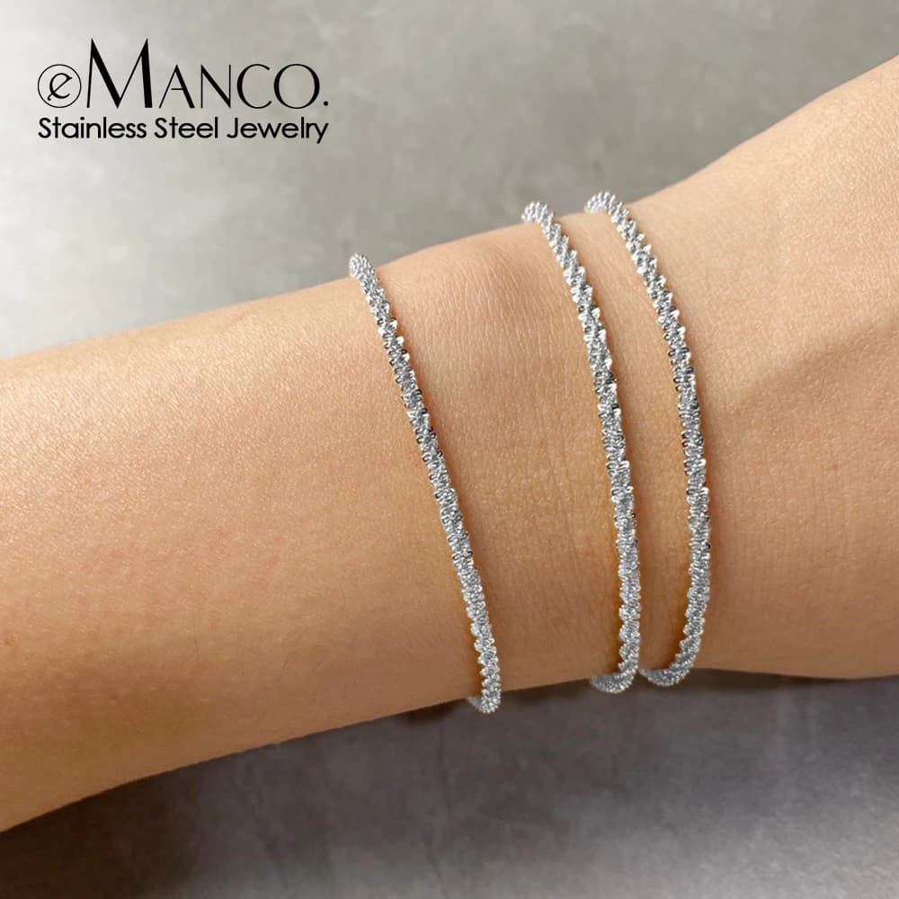 EManco Silver color Women Fine Fashion Jewelry Sparkling Gypsophila Bracele Wedding Party Gift Rope chain Wholesale Direct