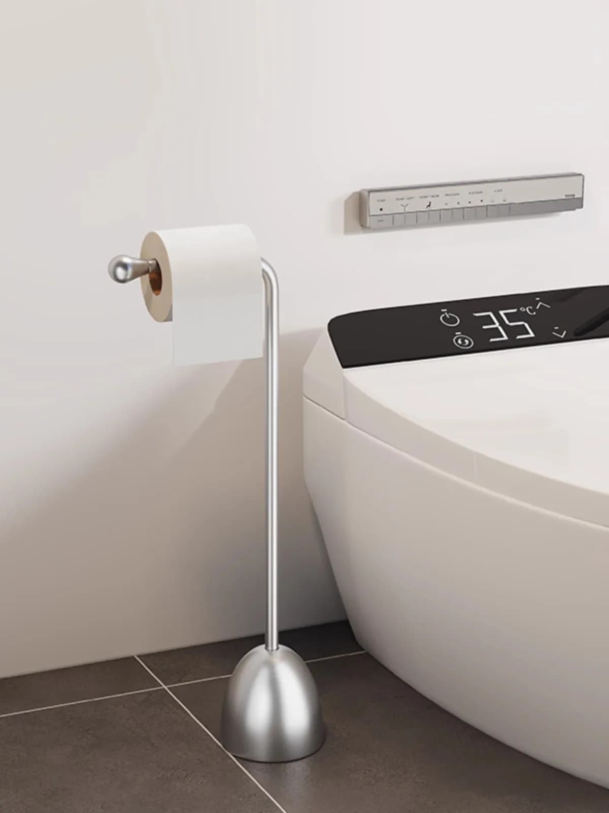 Appendiabiti per carta igienica da bagno in acciaio inossidabile Nordic Light Luxury Household Design avanzato Pompaggio manuale per carta igienica Portarotolo