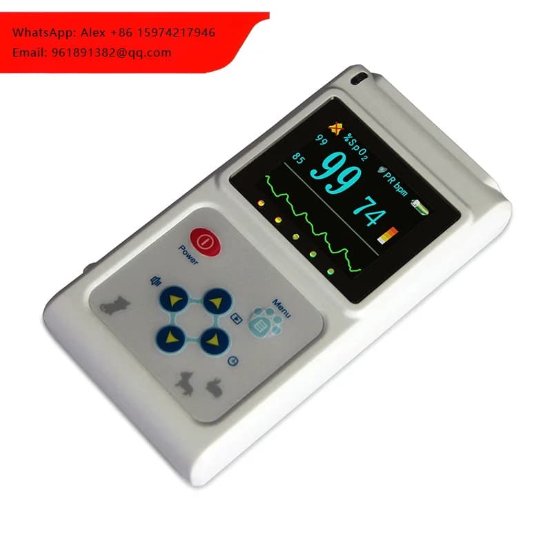 CMS60D-VET Ossimetro Veterinario per Animali, Cani e Gatti, Rilevatore di Saturazione dell'Ossigeno nel Sangue con Display a Colori, Due Batterie N.5